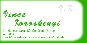 vince koroskenyi business card